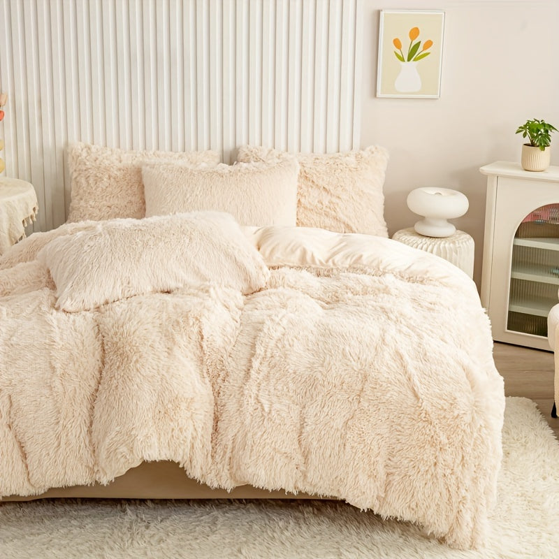 Cozy Fleece Duvet Cover Set with Zipper
