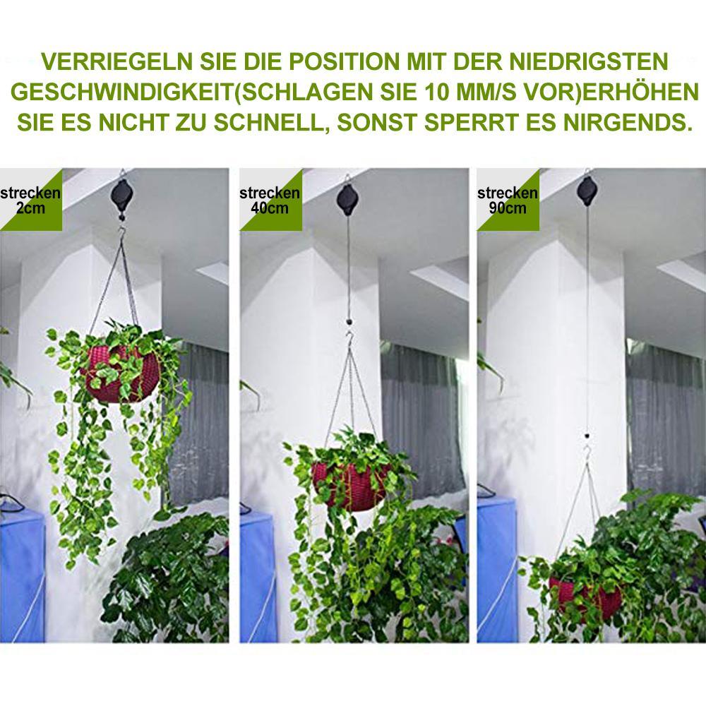Adjustable Plant Hanger and Bird Feeder Pulley System