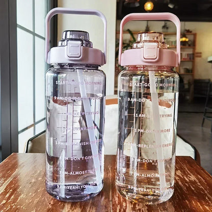 Large Insulated Sports Water Bottle with Straw and Measurements