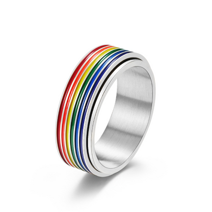 Colorful Metal Rainbow Band Ring