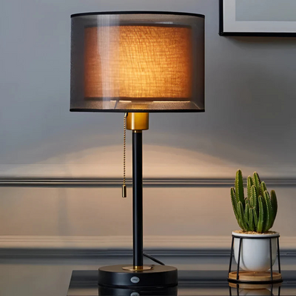 Stylish Table Lamp with Dual Linen Shade - Yeezlab