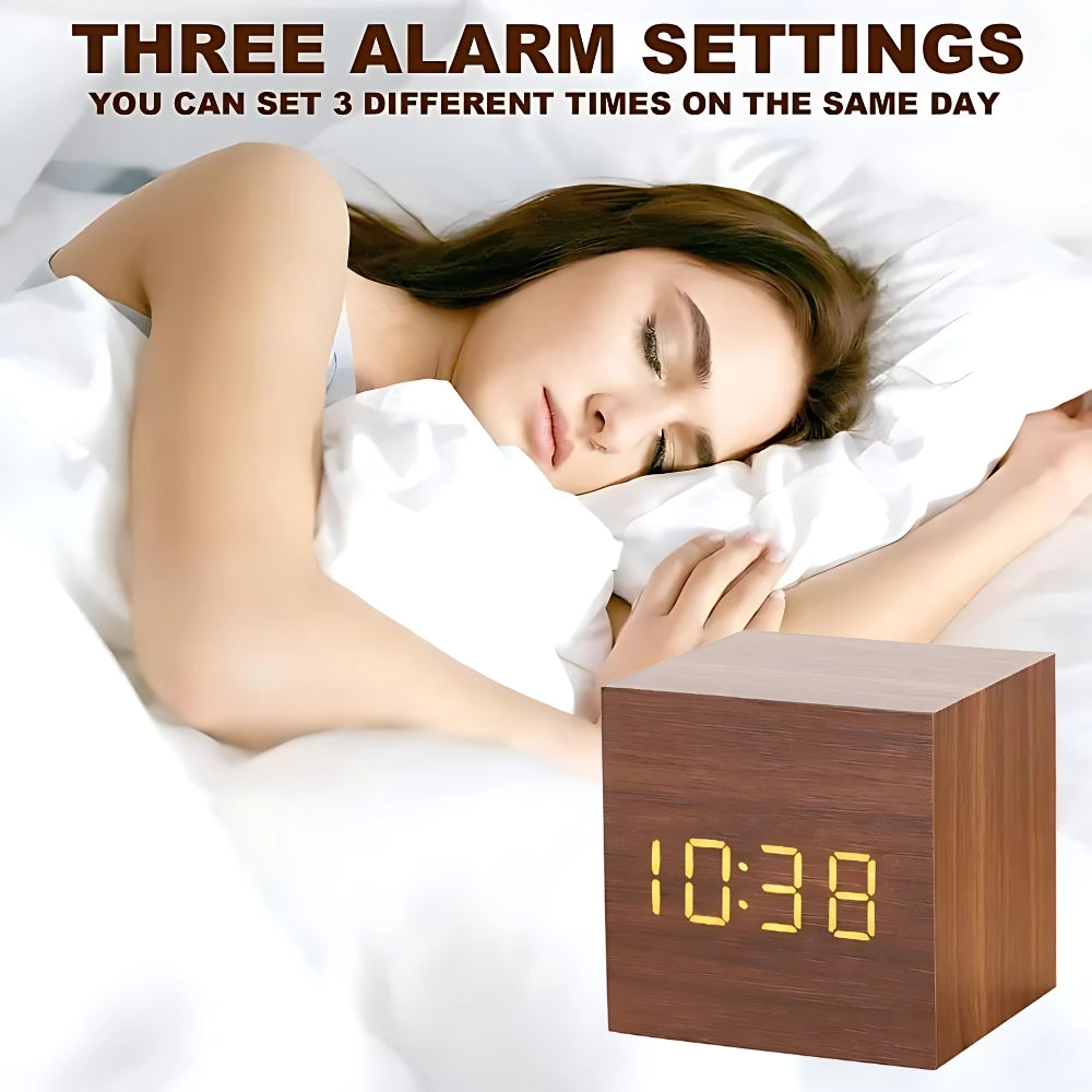 Sleek Digital Cube Alarm Clock