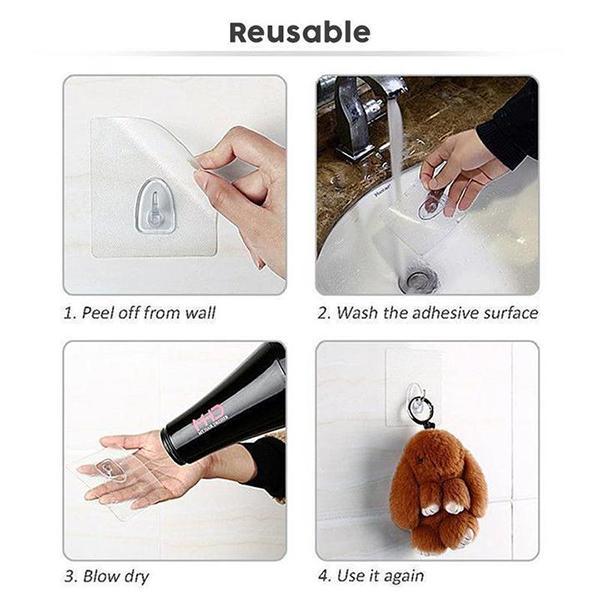 Sticky Removable Wall Hooks (20 Pack)