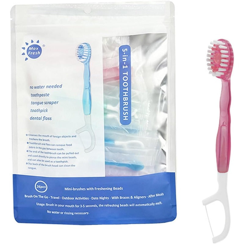 Compact 5-in-1 Travel Toothbrush Set