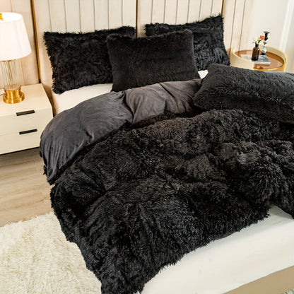Cozy Fleece Duvet Cover Set with Zipper