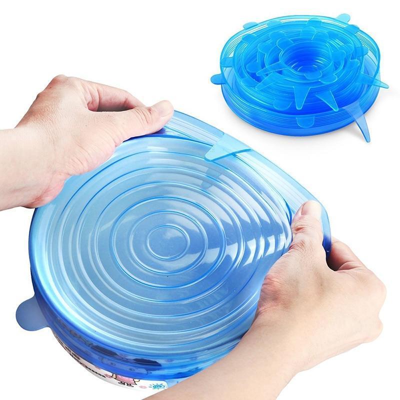 Flexible Silicone Bowl Covers 6 Pack Universal Fit Lids