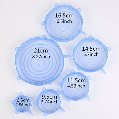 Flexible Silicone Bowl Covers 6 Pack Universal Fit Lids