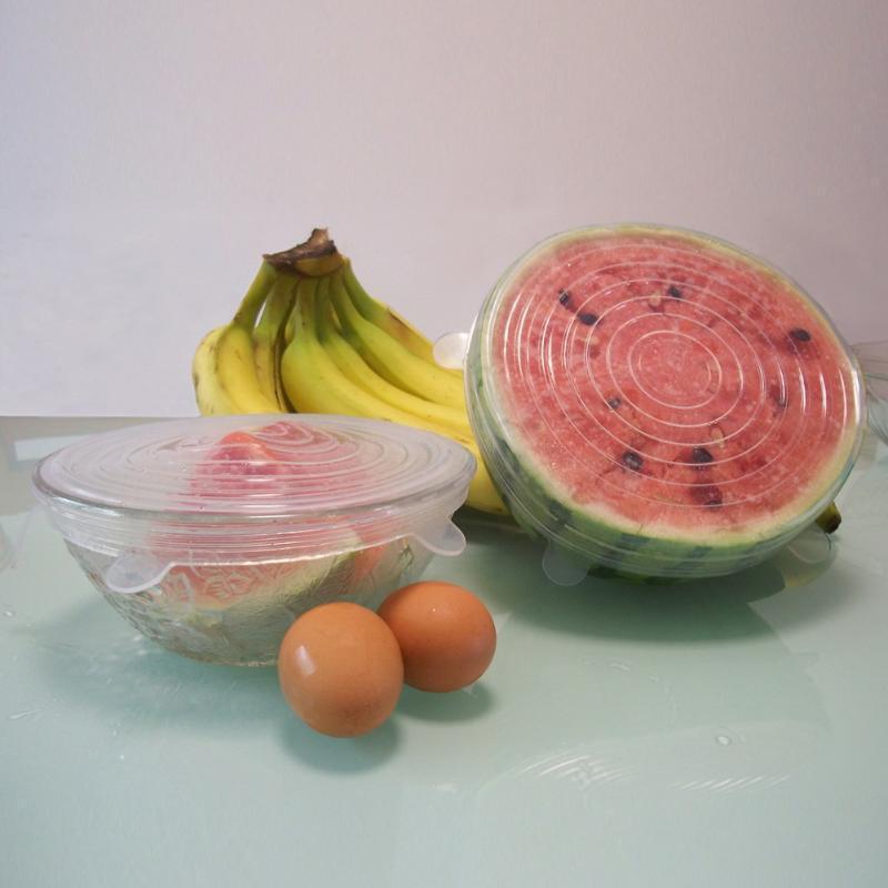 Flexible Silicone Bowl Covers 6 Pack Universal Fit Lids