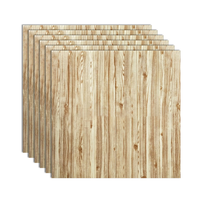 Contemporary Wooden Wall Panels Ceiling Planks Set of 6