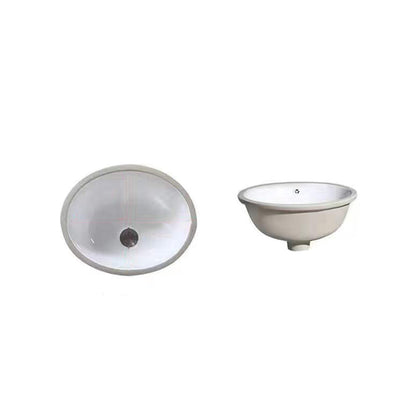 Contemporary Undermount Oval Ceramic Sink with Drain