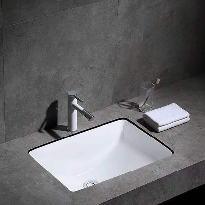 Contemporary Undermount Oval Ceramic Sink with Drain