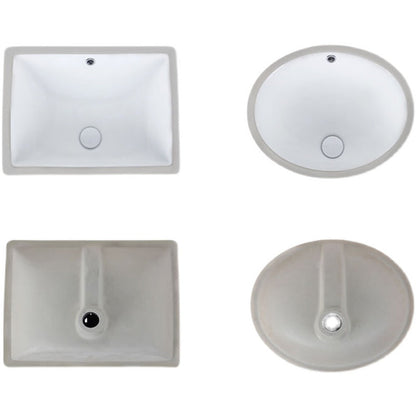 Contemporary Undermount Oval Ceramic Sink with Drain