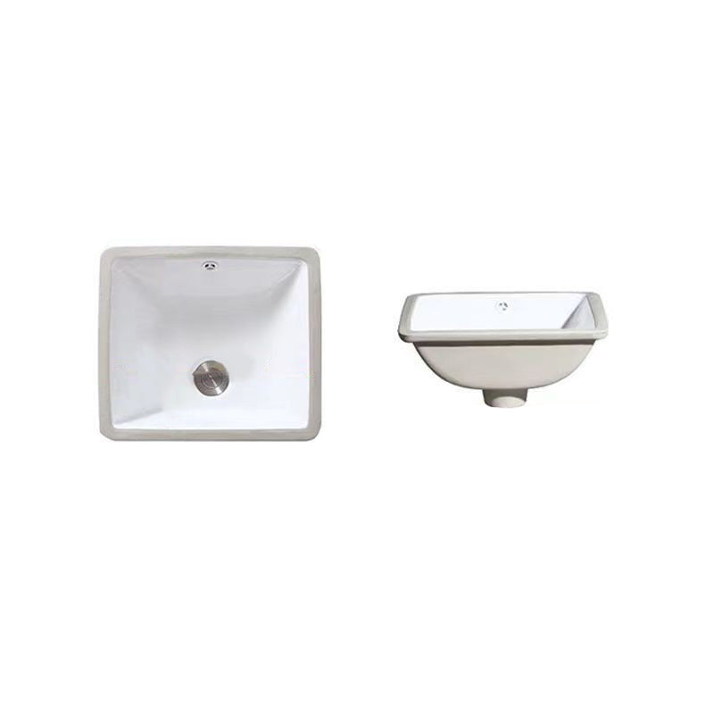 Contemporary Undermount Oval Ceramic Sink with Drain