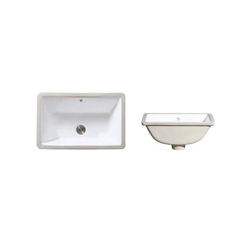 Contemporary Undermount Oval Ceramic Sink with Drain