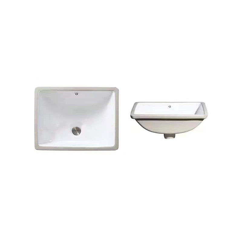 Contemporary Undermount Oval Ceramic Sink with Drain