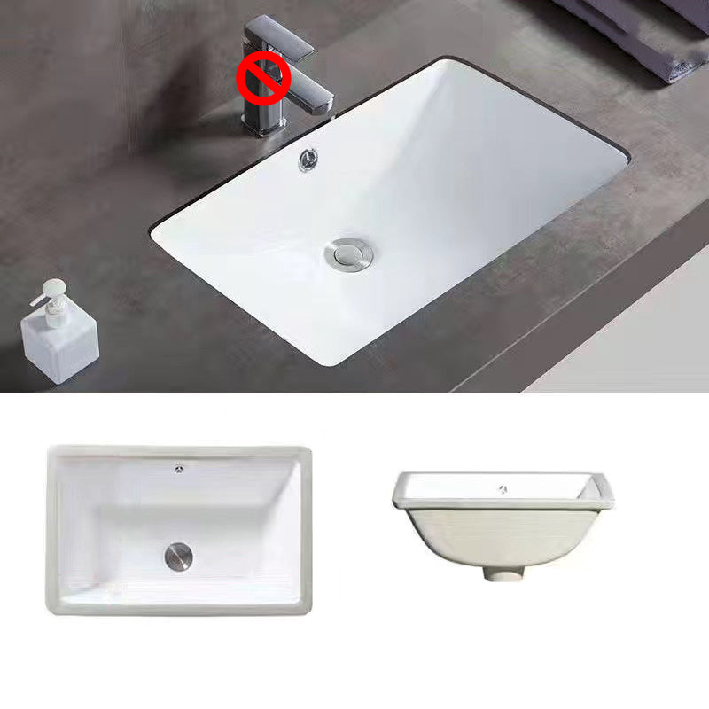 Contemporary Undermount Oval Ceramic Sink with Drain