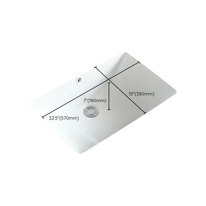 Contemporary Undermount Oval Ceramic Sink with Drain