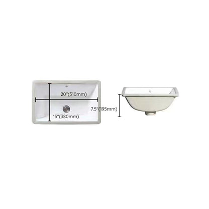 Contemporary Undermount Oval Ceramic Sink with Drain