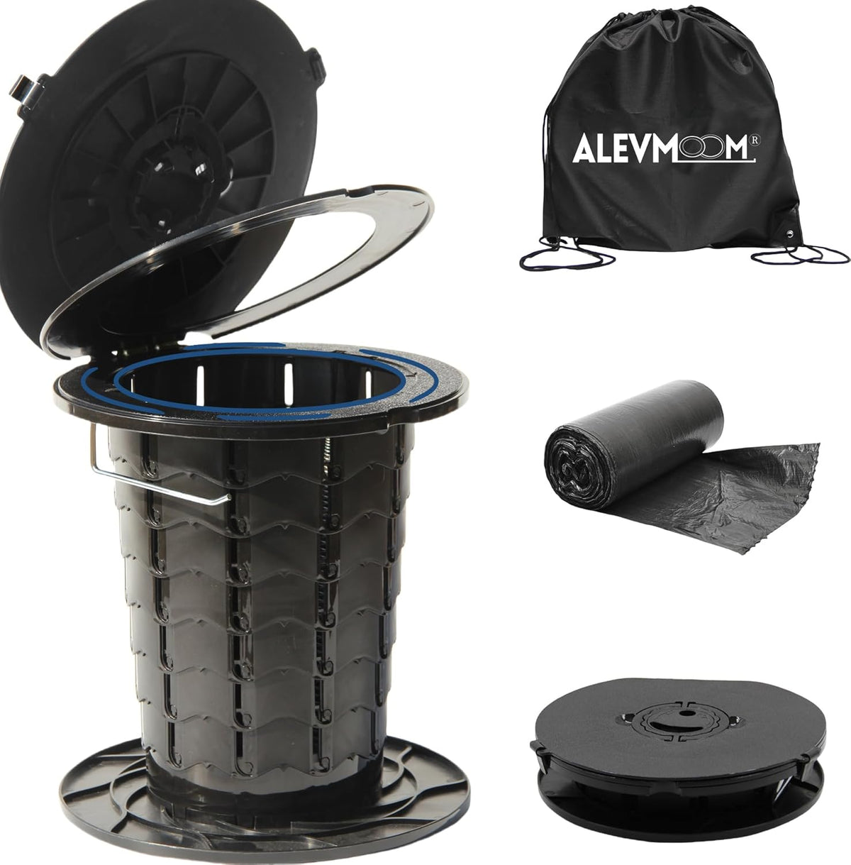 Compact Camping Toilet with Adjustable Height