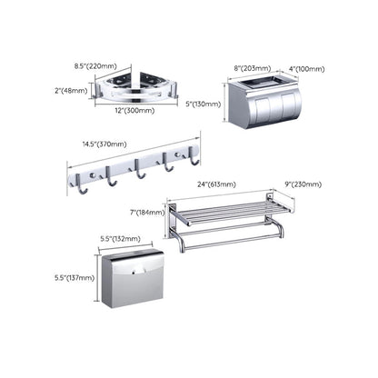 Modern Silver Bath Accessories Set or Individual Pieces