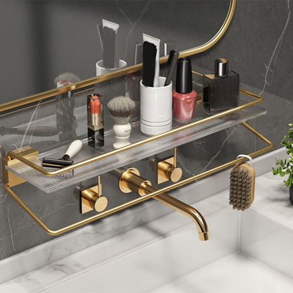 Luxury Gold Bathroom Shelf Towel Holder Accessory Set