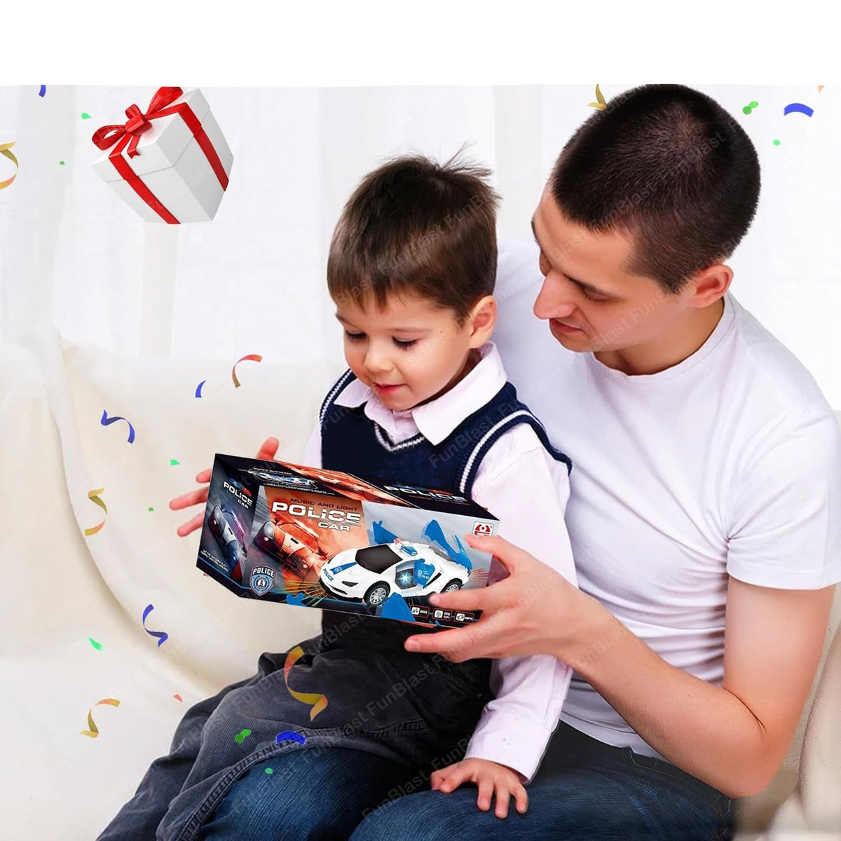Fun Kids Remote Police Car with Lights and Sounds