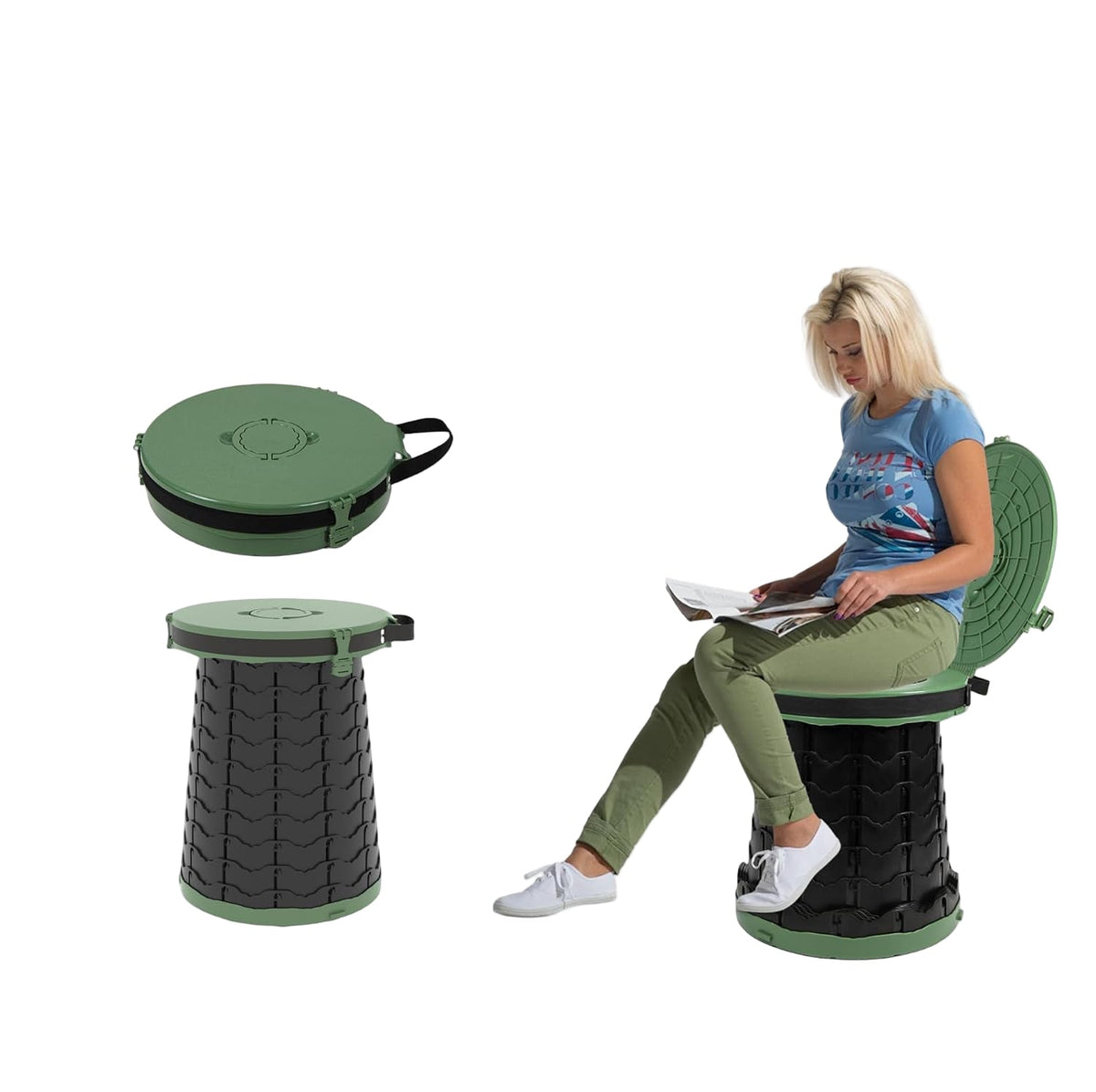 Compact Camping Toilet with Adjustable Height