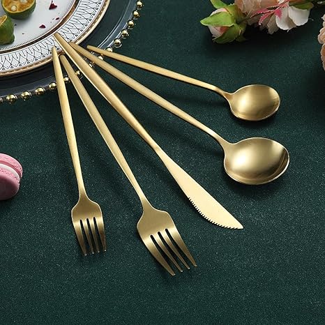 Premium Metal Flatware Set in Trendy Colors