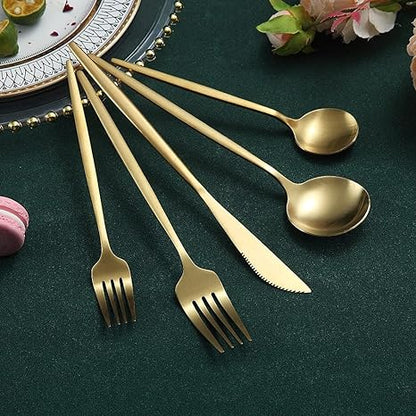 Premium Metal Flatware Set in Trendy Colors