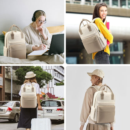 Waterproof Laptop Backpack with USB Charger - Women's 17 Inch Commuter Bag