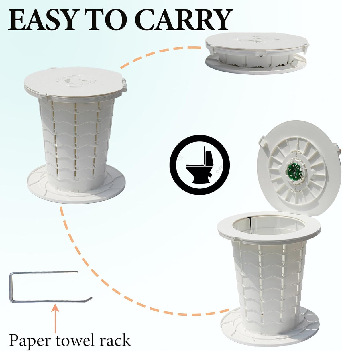 Compact Camping Toilet with Adjustable Height