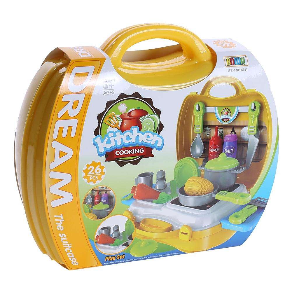Fun Kids Kitchen Play Set with Cooking Accessories