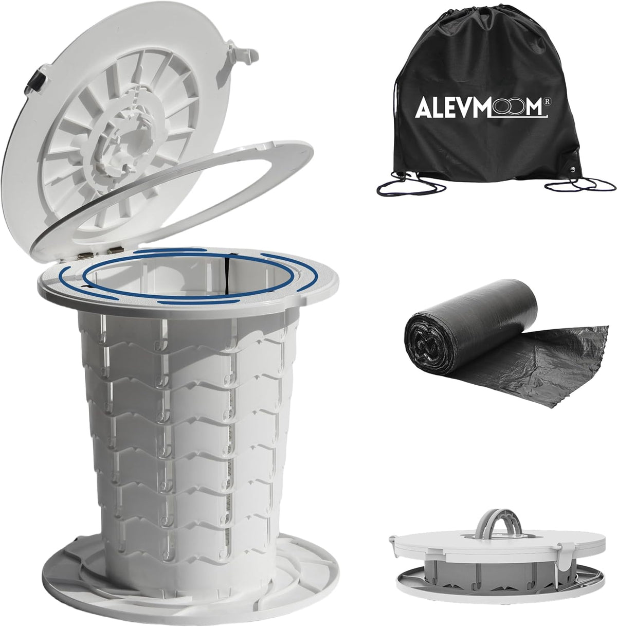 Compact Camping Toilet with Adjustable Height