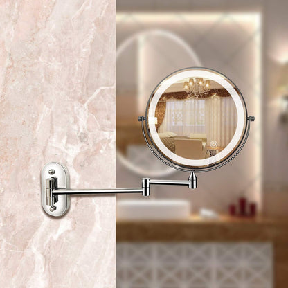 Rechargeable LED Vanity Mirror in Silver Chrome Finish - Yeezlab
