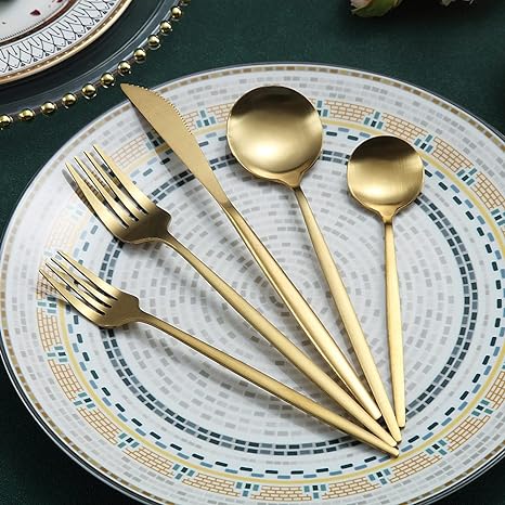 Premium Modern 20pc Titanium Flatware Set