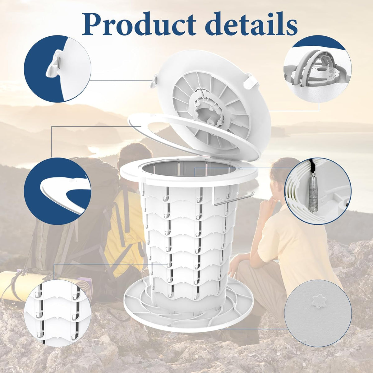 Compact Camping Toilet with Adjustable Height