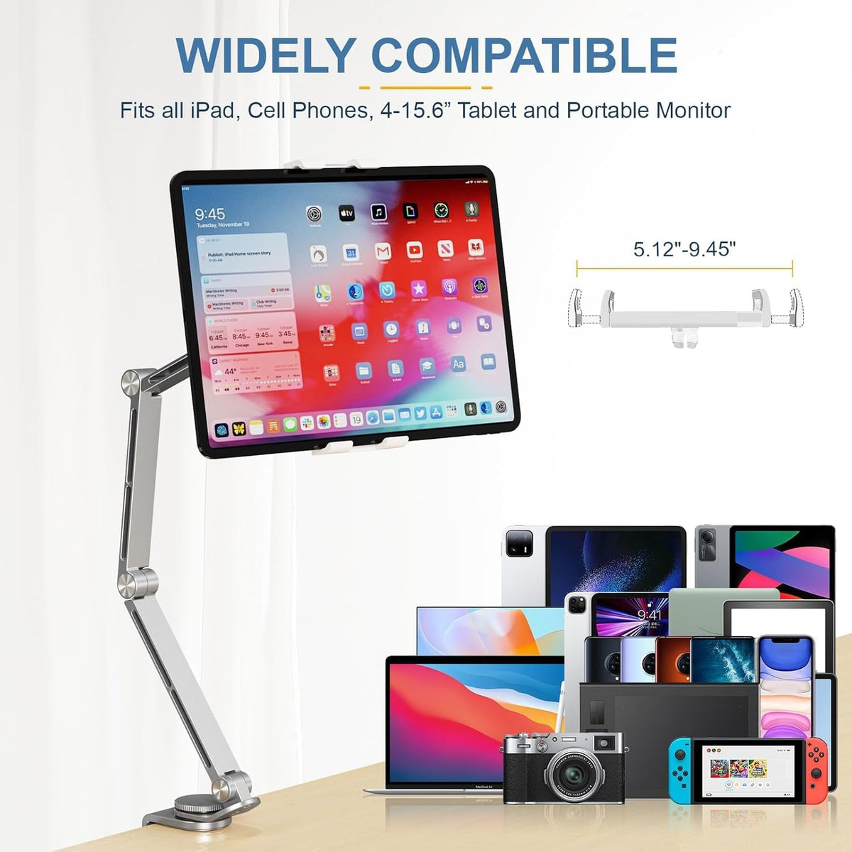 Portable Folding Tablet Holder with 360 Degree Rotation