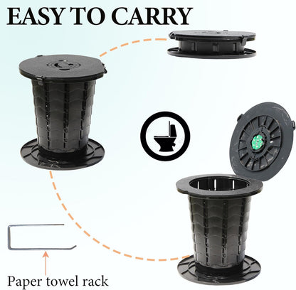 Compact Camping Toilet with Adjustable Height
