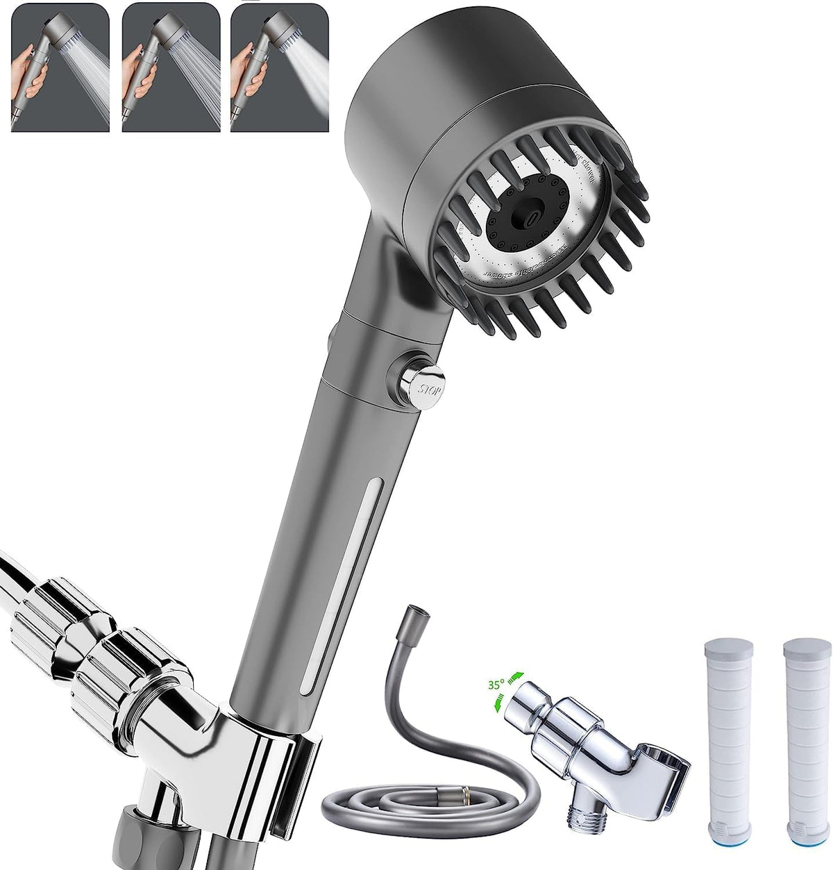 Luxury Spa Shower Head with Detachable Handle - Yeezlab