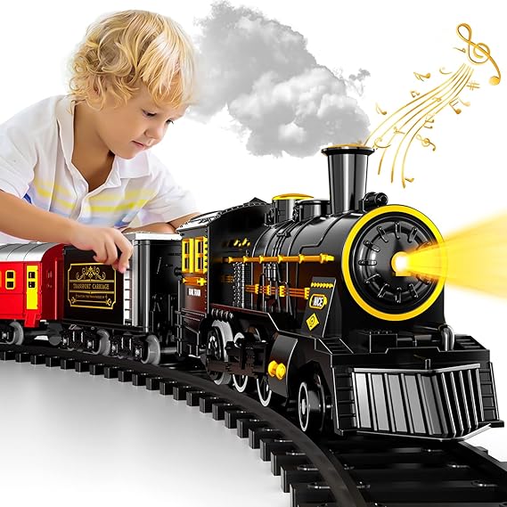 Fun Kids Train Track Play Set with Steam Locomotive