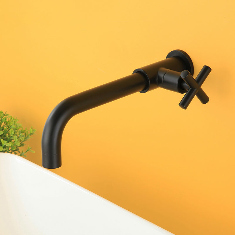 Modern Wall Mount Bathroom Faucet Cross Handle