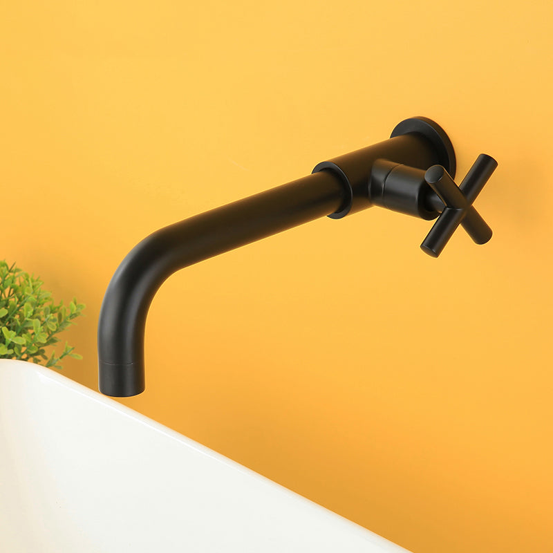 Modern Wall Mount Bathroom Faucet Cross Handle