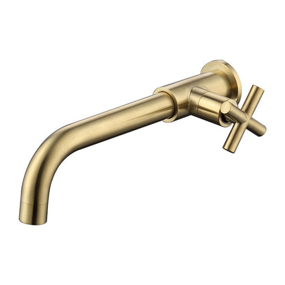 Modern Wall Mount Bathroom Faucet Cross Handle