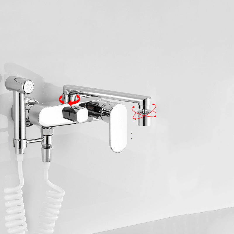 Modern Chrome Bathtub Faucet Handle