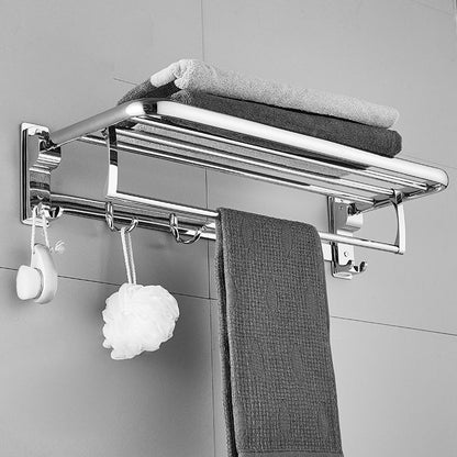 Sleek Chrome Bathroom Shelf Stainless Steel Accessory Set
