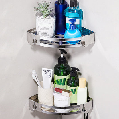 Sleek Chrome Bathroom Shelf Stainless Steel Accessory Set