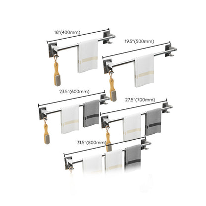 Sleek Chrome Bathroom Shelf Stainless Steel Accessory Set