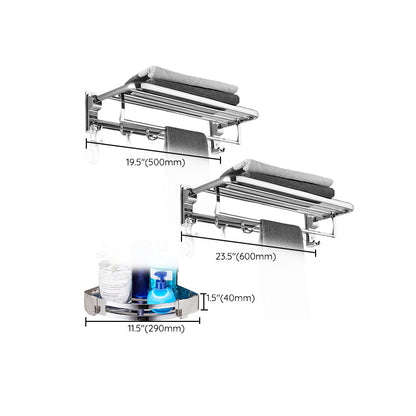 Sleek Chrome Bathroom Shelf Stainless Steel Accessory Set
