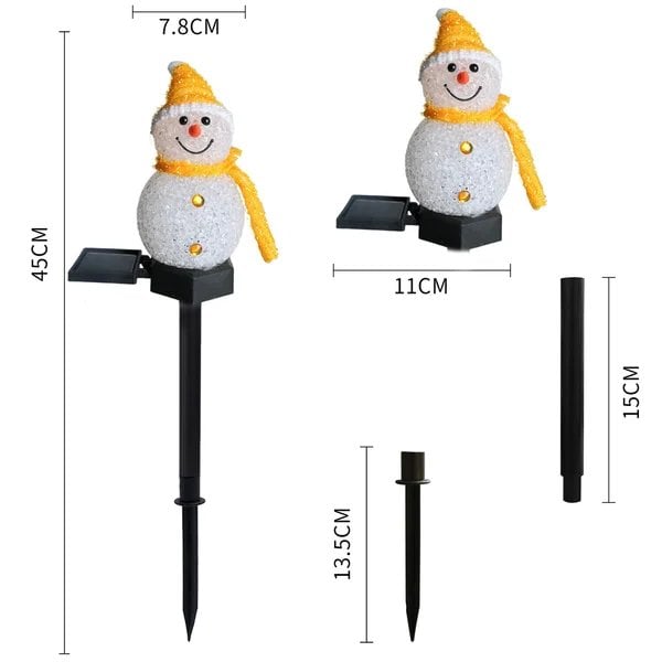 Solar Powered LED Snowman Lamp