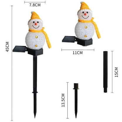 Solar Powered LED Snowman Lamp